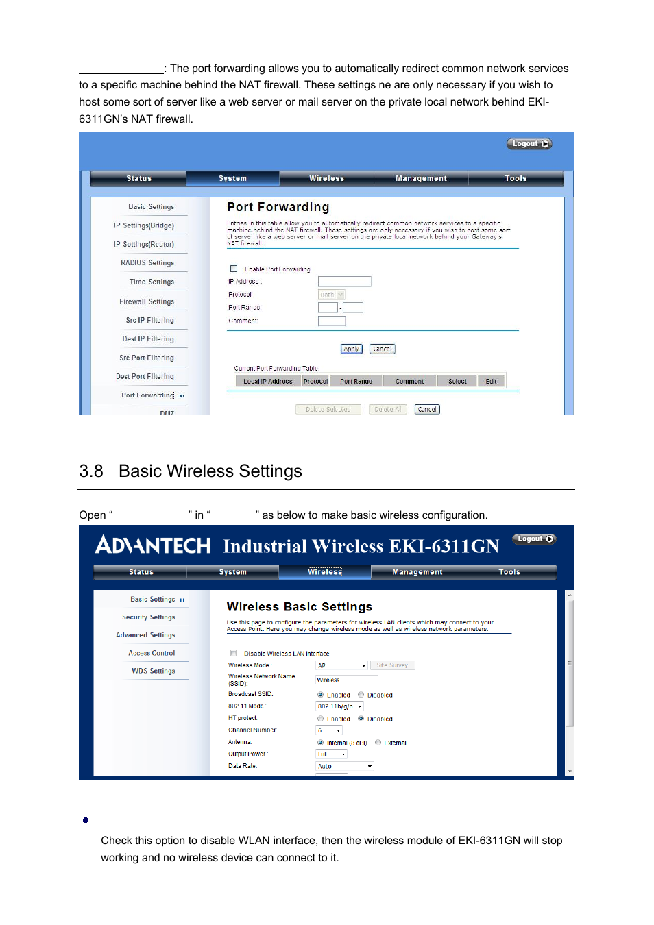 8 basic wireless settings | B&B Electronics EKI-6311GN-EU - Manual User Manual | Page 31 / 56