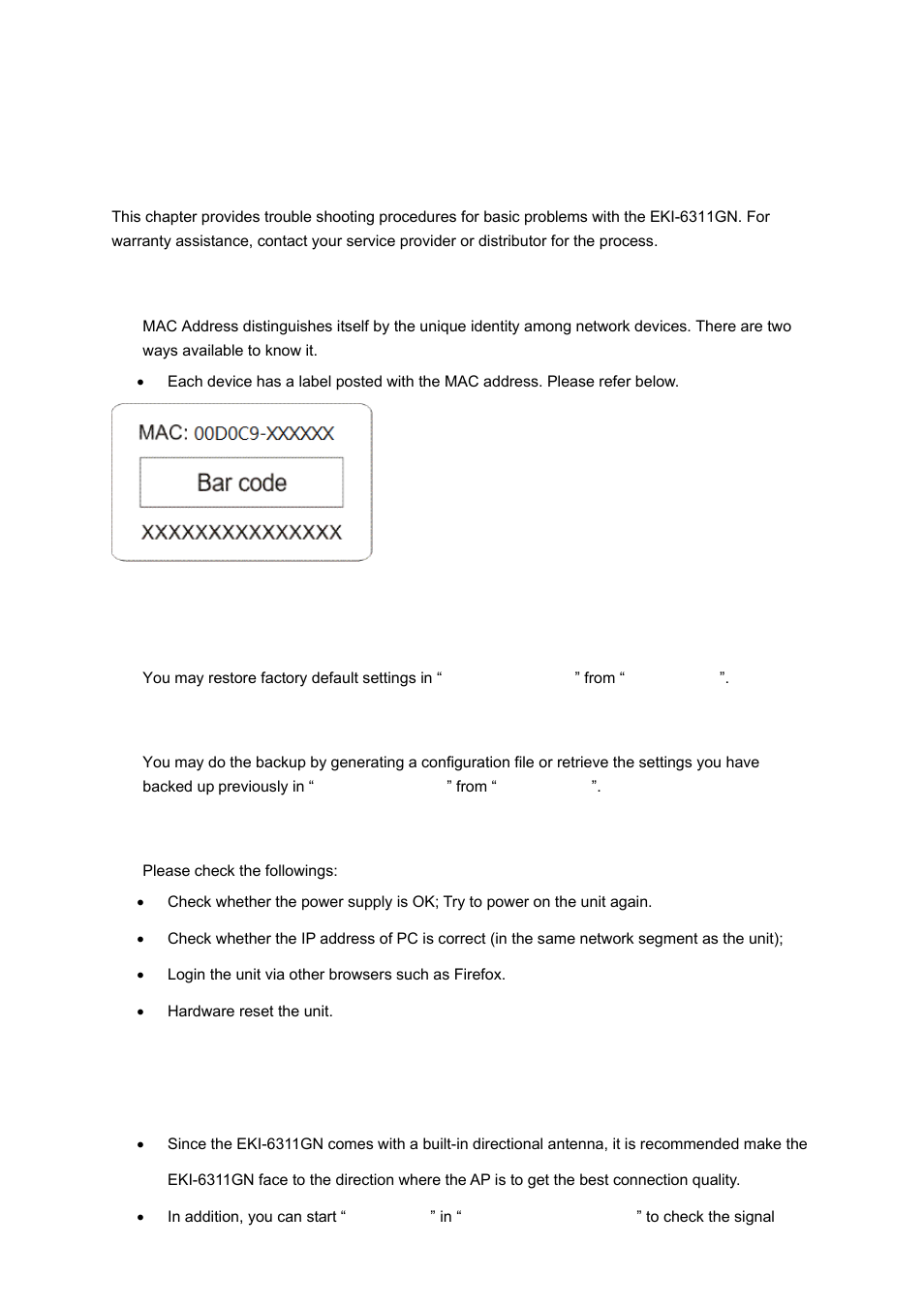 Chapter 7 trouble shooting | B&B Electronics EKI-6311GN-EU - Manual User Manual | Page 55 / 56