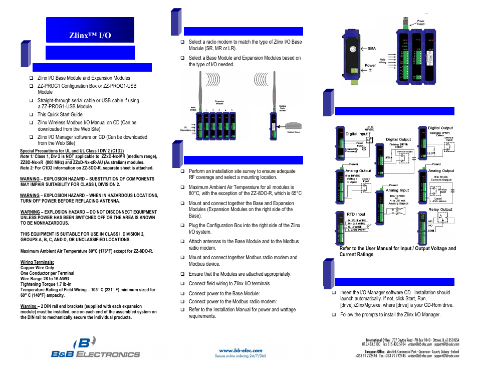 B&B Electronics ZZ24D-NA(NB,NC,ND)-SR - Quick Start Guide User Manual | 4 pages