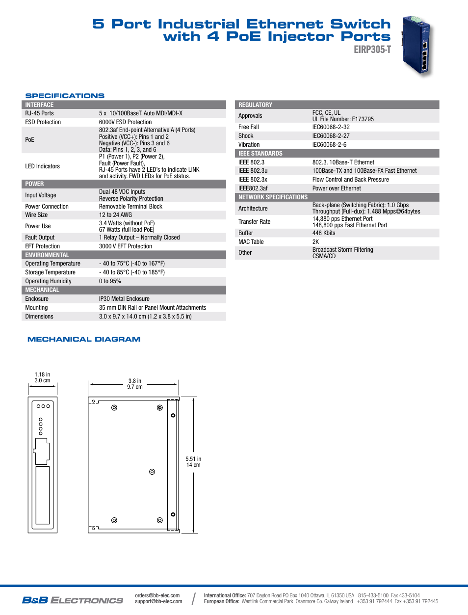 Eirp305-t | B&B Electronics EIRHP305-T - Datasheet User Manual | Page 2 / 2