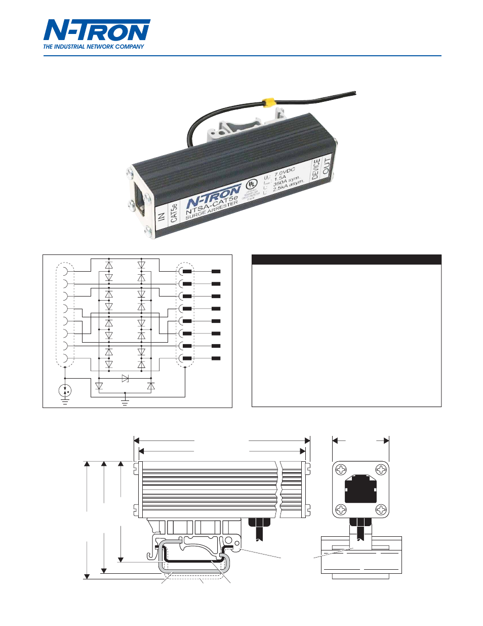 B&B Electronics NTSA-CAT5E - Datasheet User Manual | 2 pages