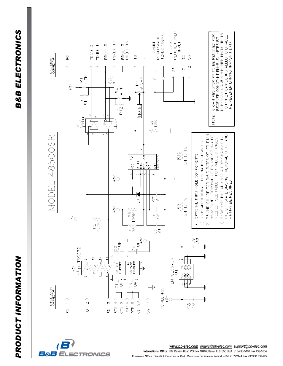 B&B Electronics 485COSR - Datasheet User Manual | Page 2 / 2