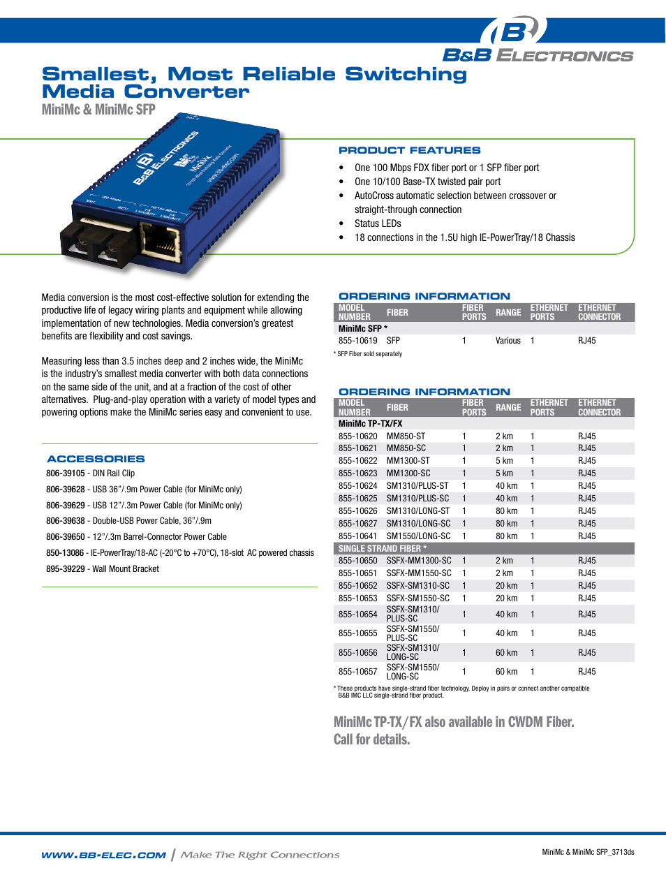 B&B Electronics 855-10619--57 - Datasheet User Manual | 2 pages