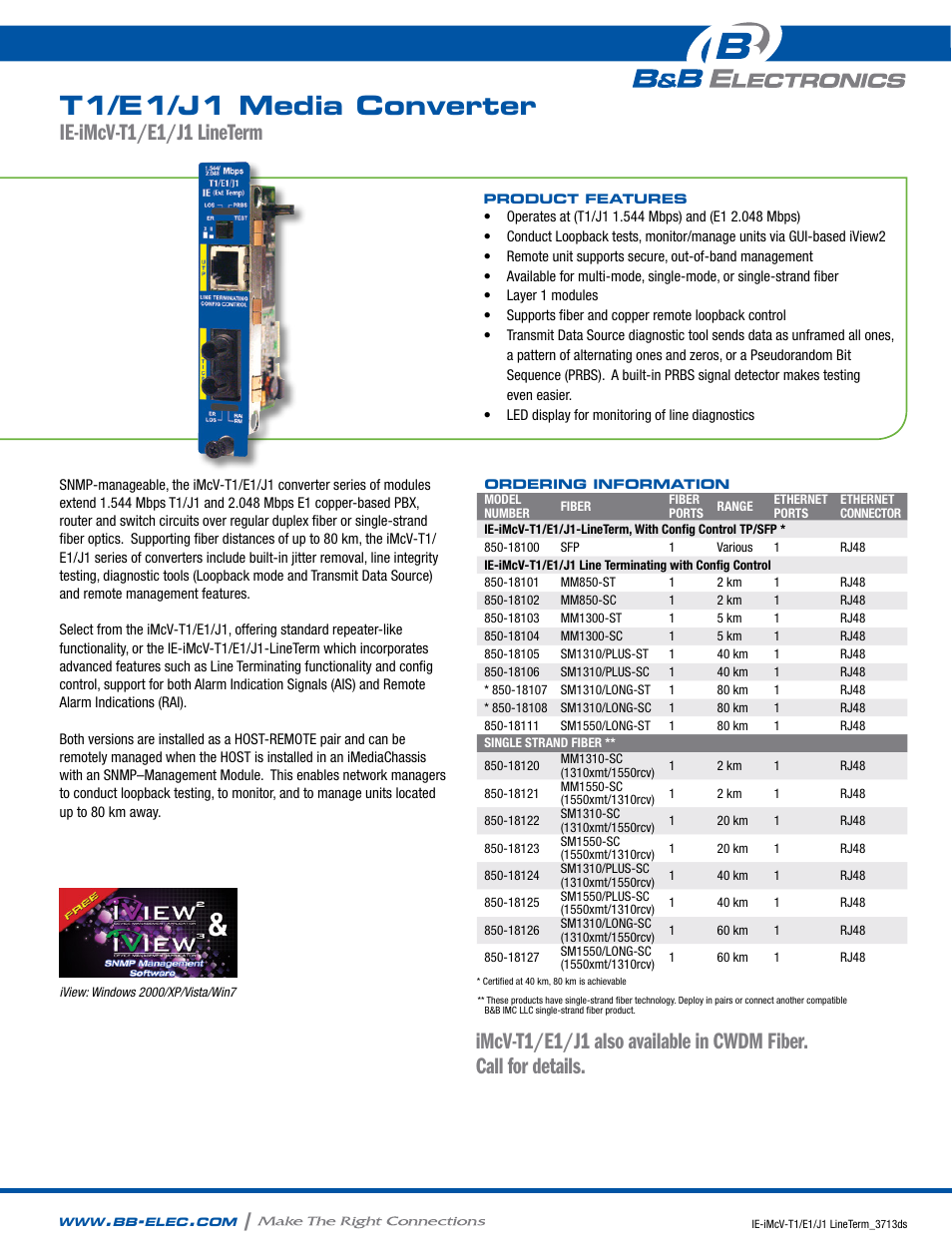 B&B Electronics 850-18100--27 - Datasheet User Manual | 2 pages