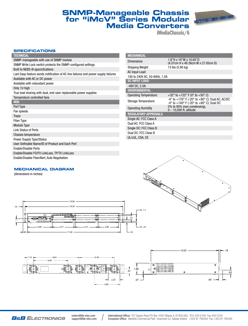 Imediachassis/6 | B&B Electronics 850-10953-DC - Datasheet User Manual | Page 2 / 2