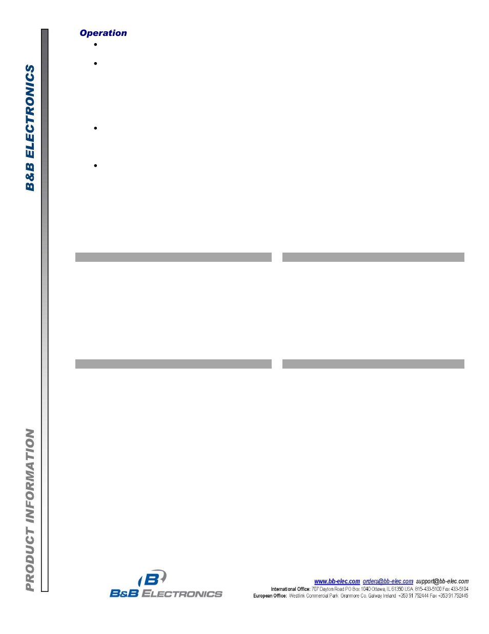 Operation | B&B Electronics ESR904 - Datasheet User Manual | Page 2 / 2