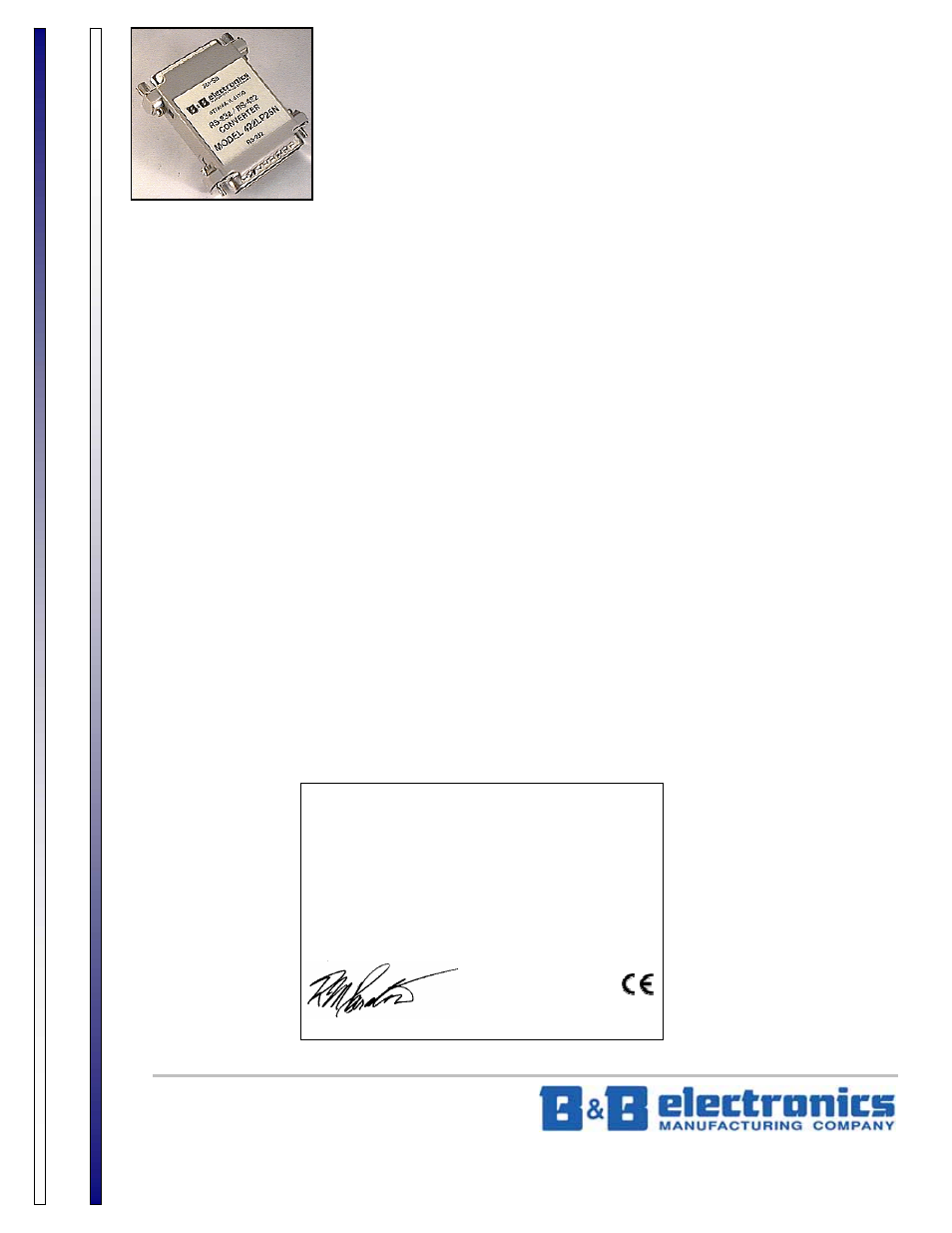 B&B Electronics 422LP25N - Datasheet User Manual | 2 pages