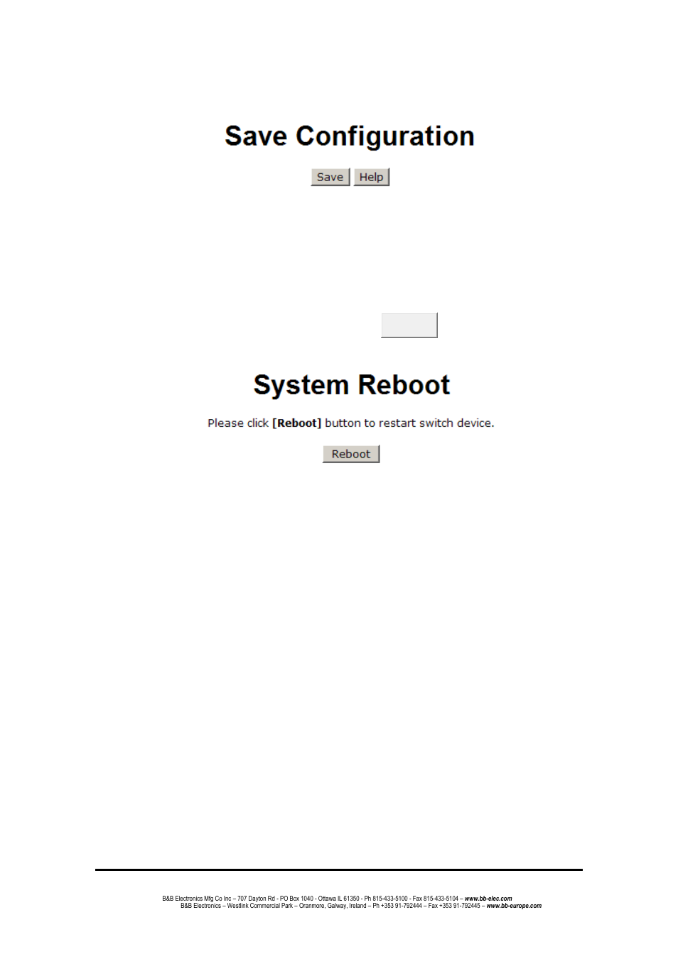 System reboot | B&B Electronics EIR618-2SFP-T - Manual User Manual | Page 117 / 121