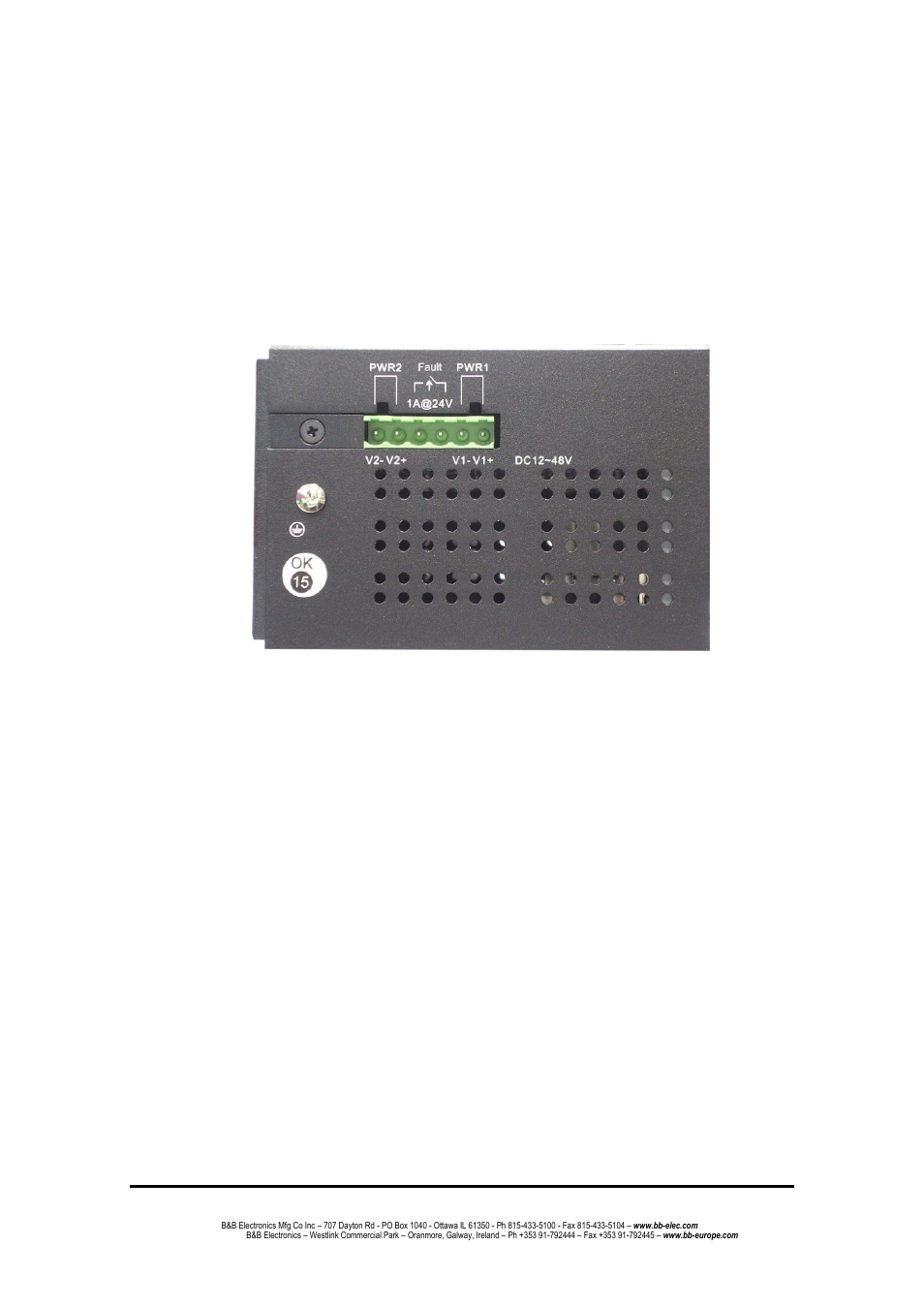 Top view | B&B Electronics EIR618-2SFP-T - Manual User Manual | Page 15 / 121