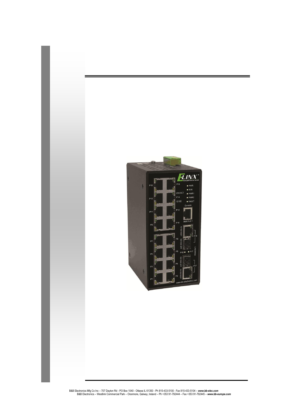 Eighteen port managed industrial ethernet switches, User manual | B&B Electronics EIR618-2SFP-T - Manual User Manual | Page 2 / 121