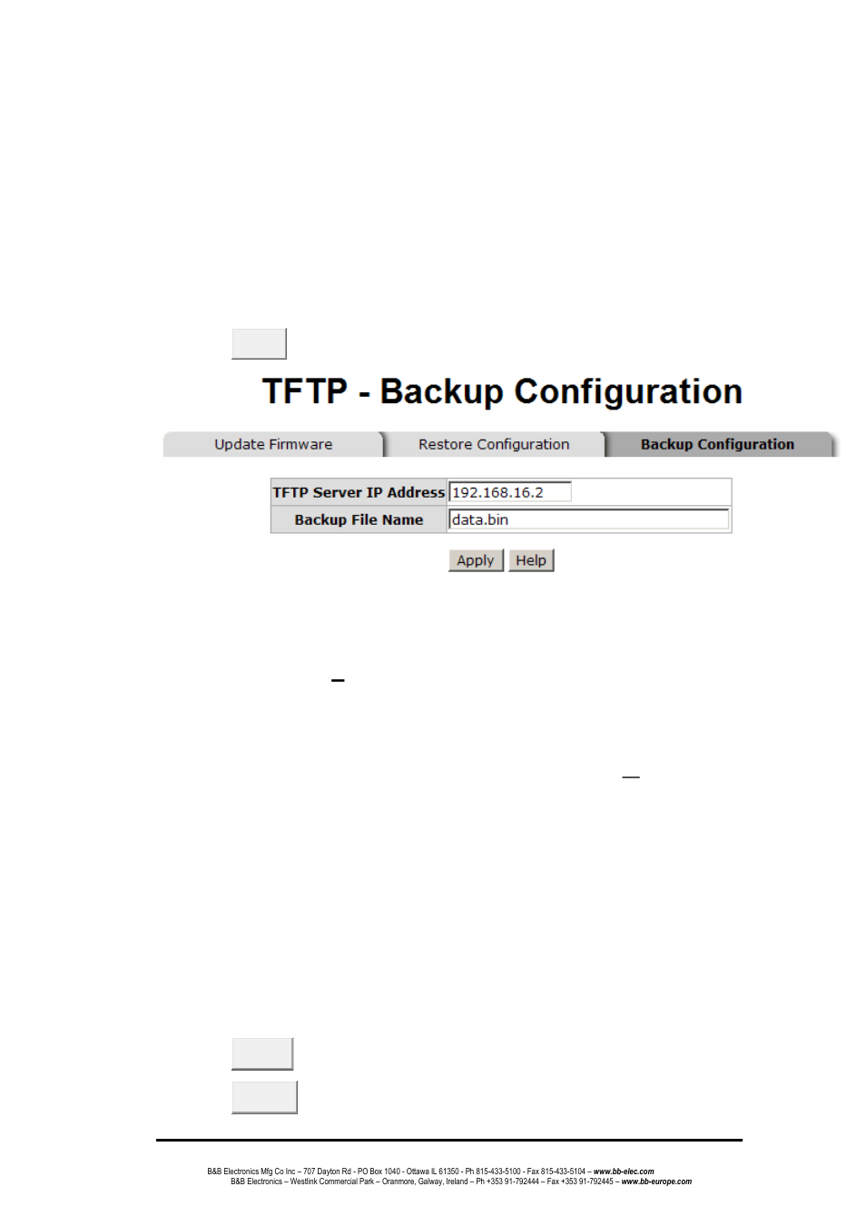 Tftp - backup configuration, System event log, Syslog configuration | System event log – syslog configuration | B&B Electronics EIR618-2SFP-T - Manual User Manual | Page 66 / 121