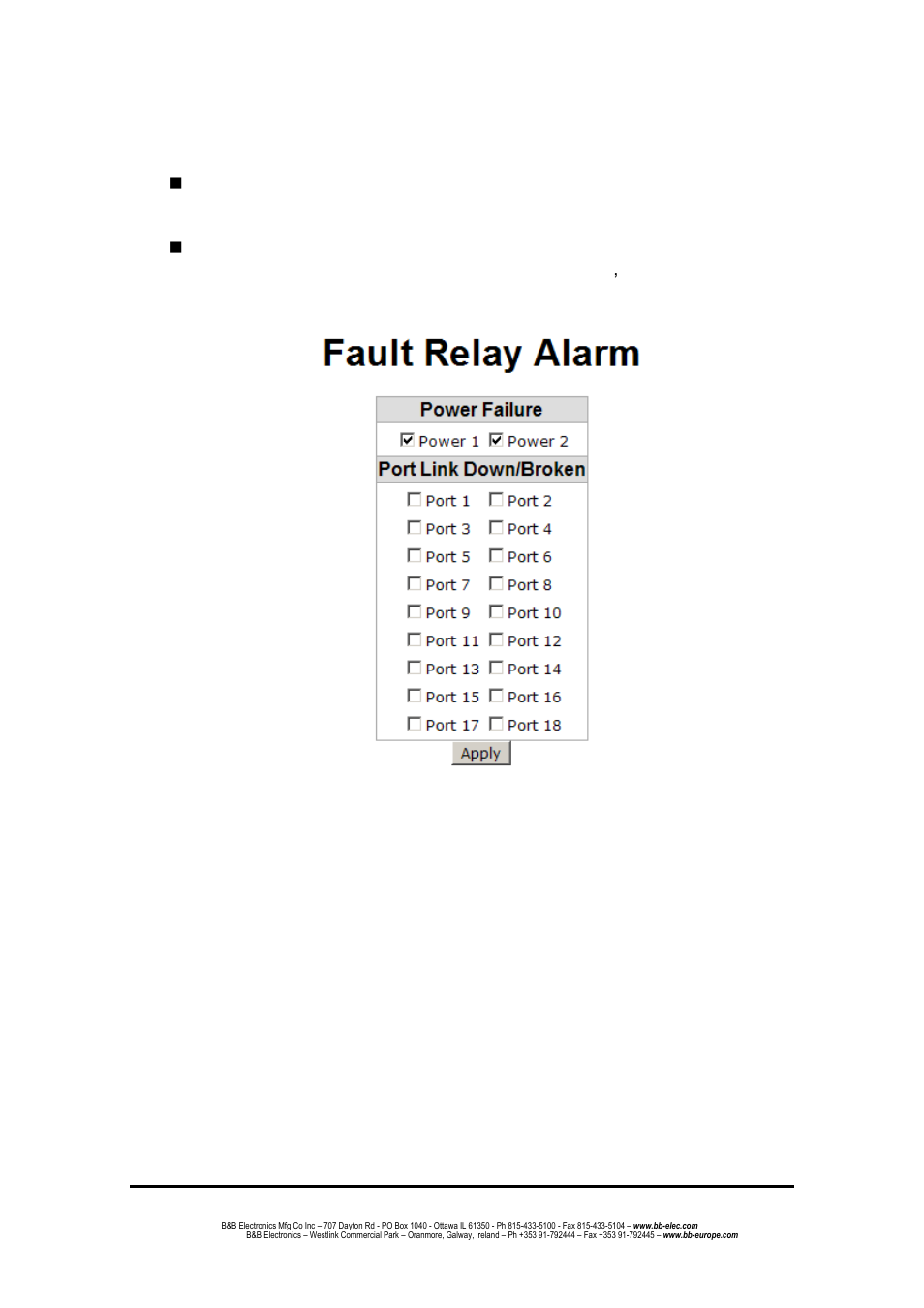 Fault relay alarm, Sntp configuration | B&B Electronics EIR618-2SFP-T - Manual User Manual | Page 71 / 121