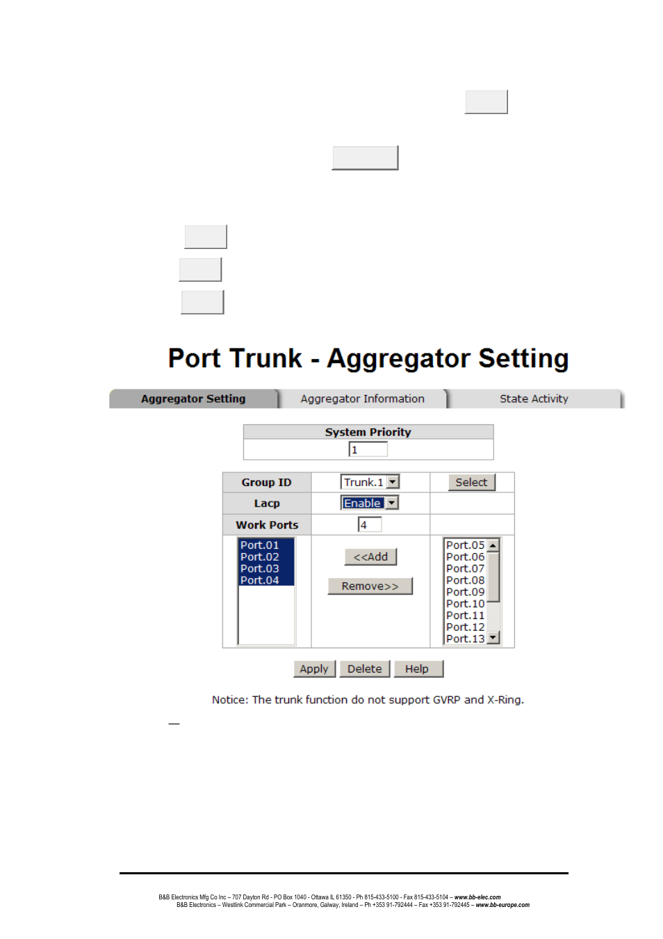 Aggregator information | B&B Electronics EIR618-2SFP-T - Manual User Manual | Page 80 / 121