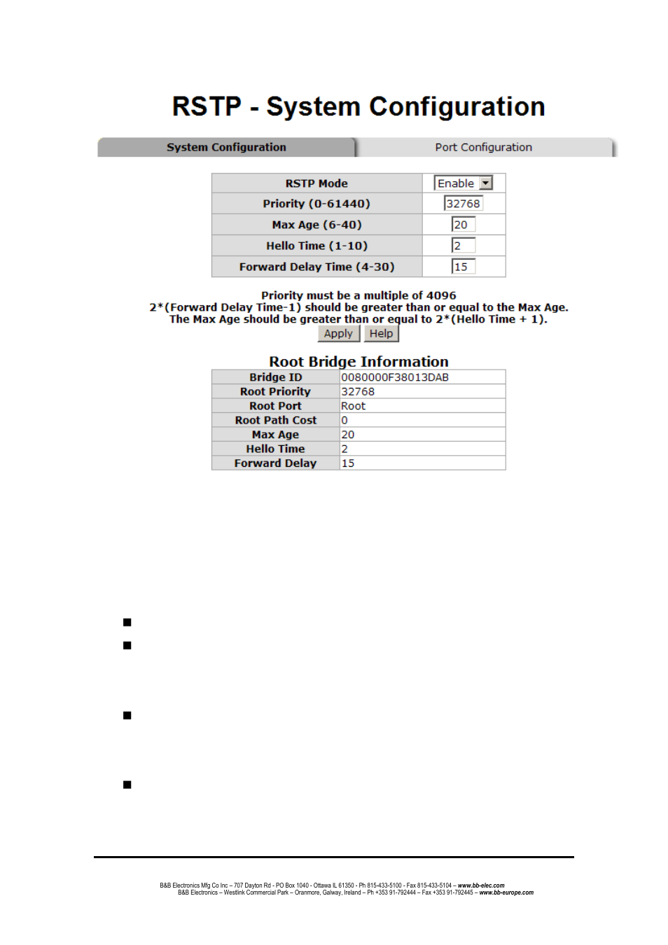 Rstp - port configuration | B&B Electronics EIR618-2SFP-T - Manual User Manual | Page 95 / 121