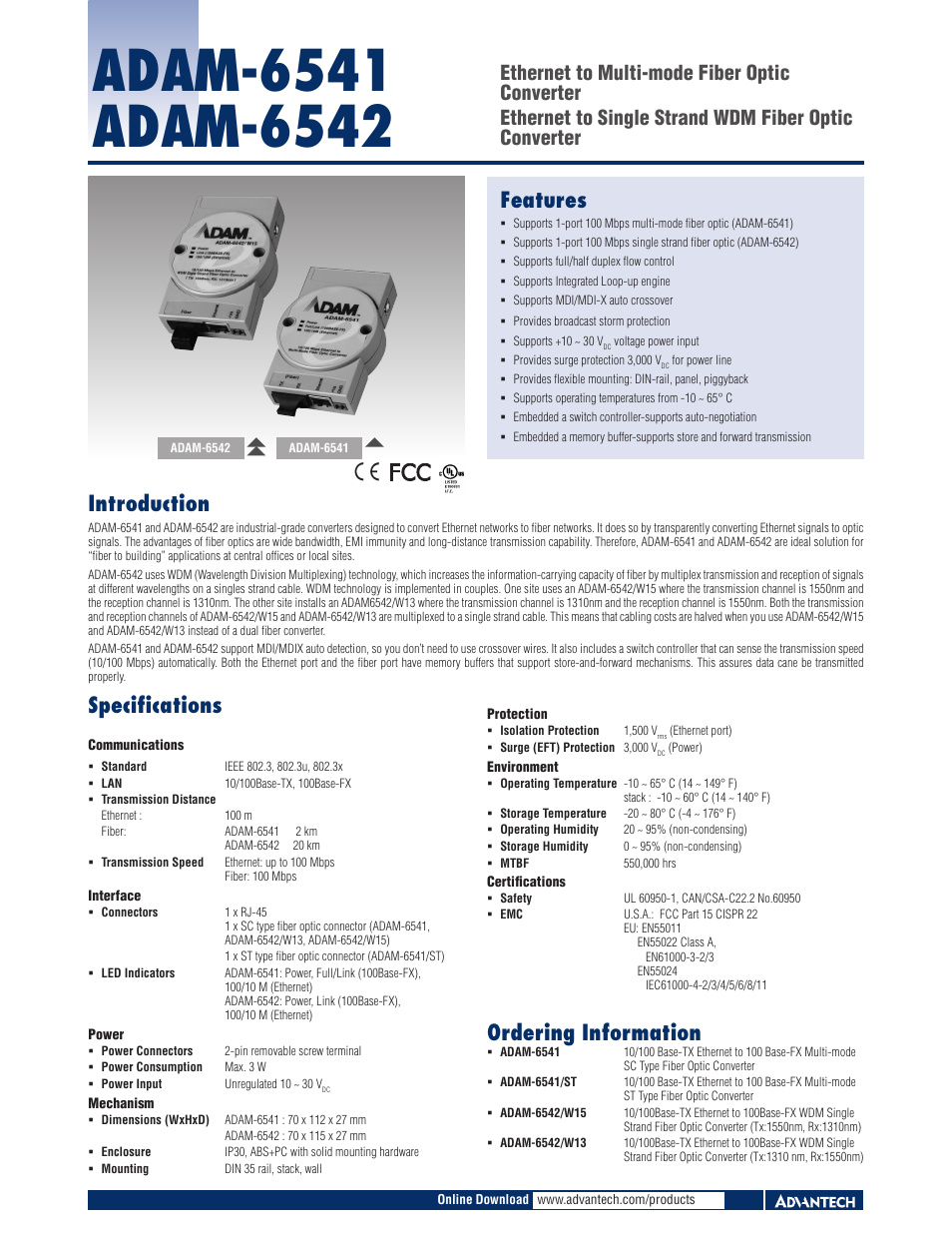 B&B Electronics ADAM-6541 - Datasheet User Manual | 1 page