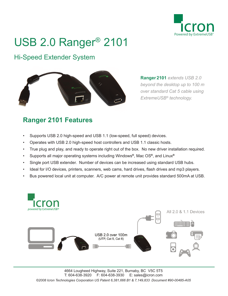 Icron Ranger 2101 User Manual | 2 pages