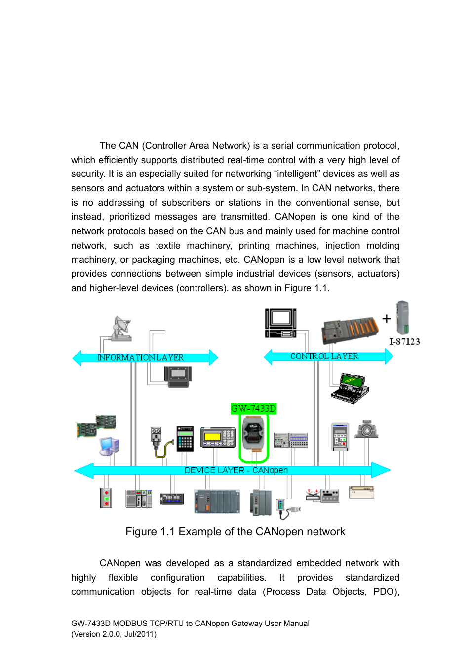 1 general information, 1 canopen introduction, General information 1.1 | Canopen introduction | B&B Electronics GW-7433D - Manual User Manual | Page 3 / 30