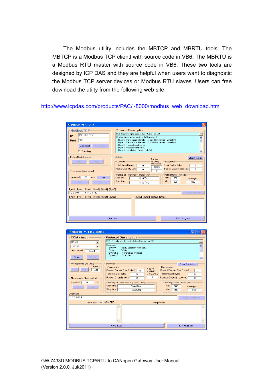 2 modbus utility, Modbus utility | B&B Electronics GW-7433D - Manual User Manual | Page 30 / 30