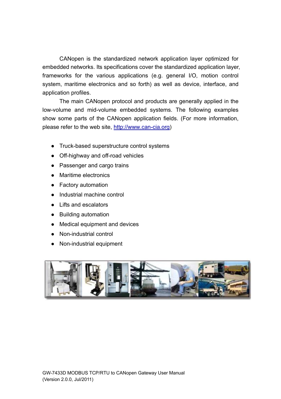 2 canopen applications, Canopen applications | B&B Electronics GW-7433D - Manual User Manual | Page 5 / 30