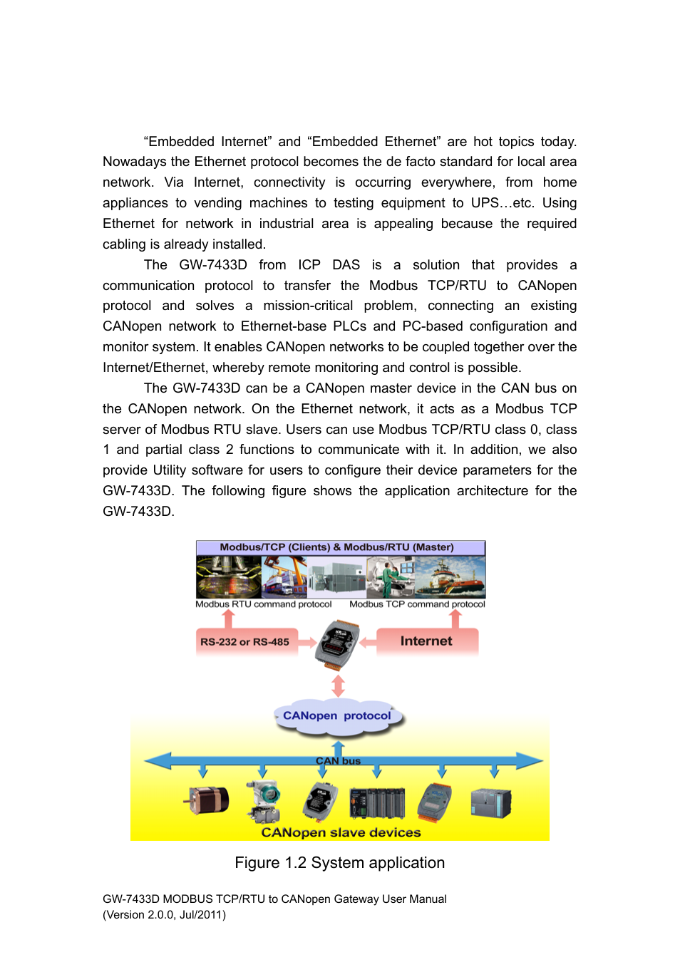 3 module characteristics, Module characteristics, Figure 1.2 system application | B&B Electronics GW-7433D - Manual User Manual | Page 6 / 30
