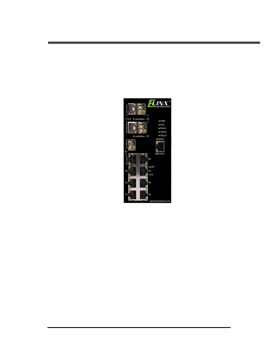 Hardware description, Front panel | B&B Electronics EIR610-3SFP-T - Manual User Manual | Page 13 / 107