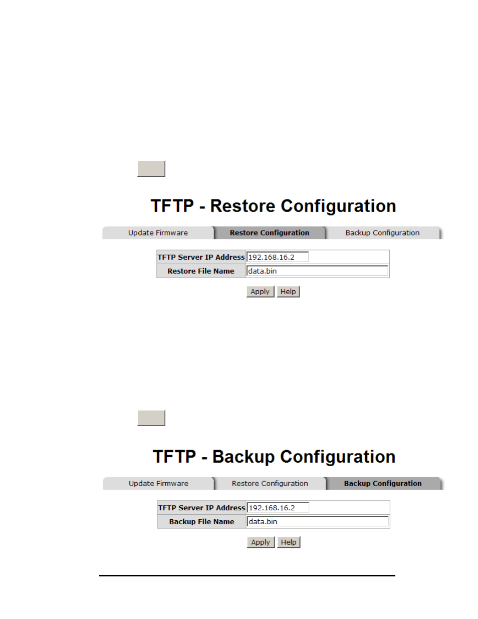 Tftp – restore configuration, Tftp - backup configuration | B&B Electronics EIR610-3SFP-T - Manual User Manual | Page 60 / 107