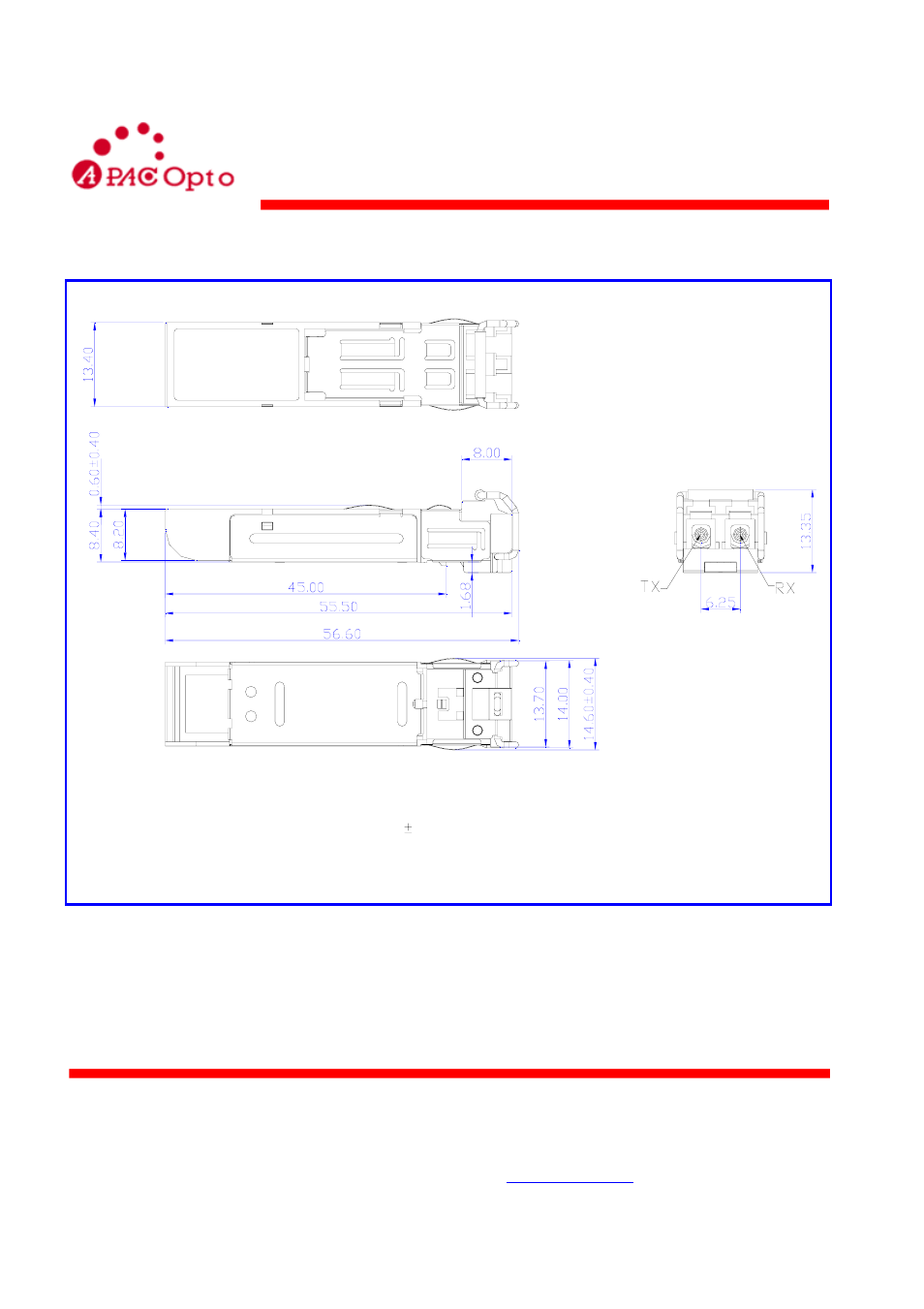Unit: mm | B&B Electronics SFP-1000LX-S-20KM-T - Datasheet User Manual | Page 5 / 9