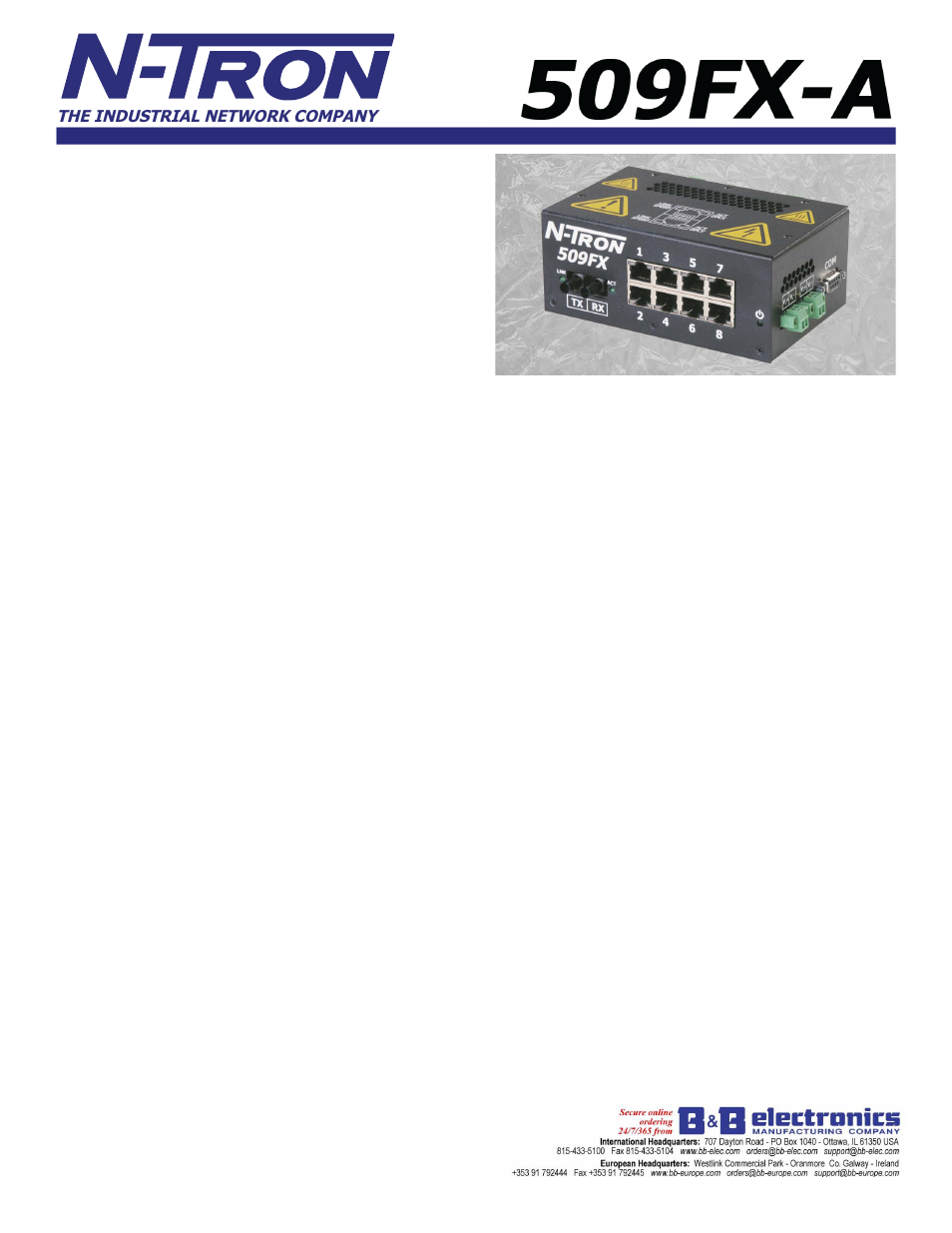 B&B Electronics 509FX-A-SC_ST - Datasheet User Manual | 3 pages