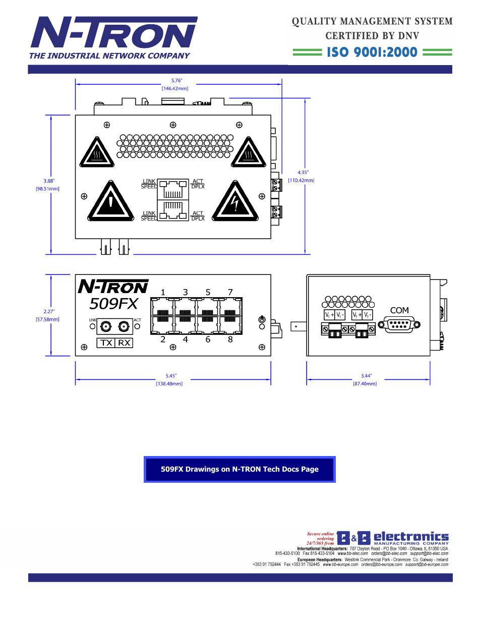 B&B Electronics 509FX-A-SC_ST - Datasheet User Manual | Page 3 / 3