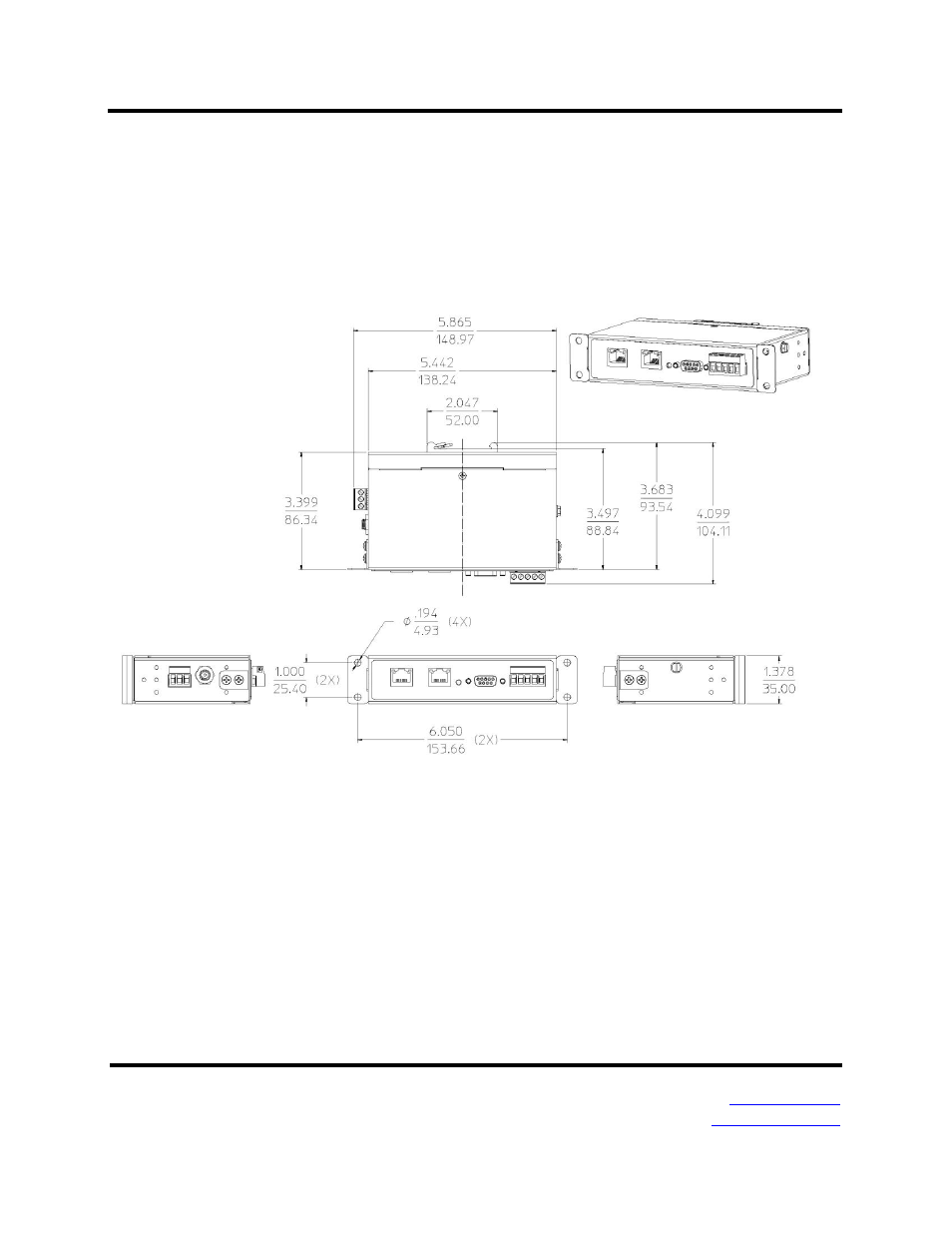 Appendix c: dimensional diagrams | B&B Electronics MESR321_SL_ML - Manual User Manual | Page 64 / 70