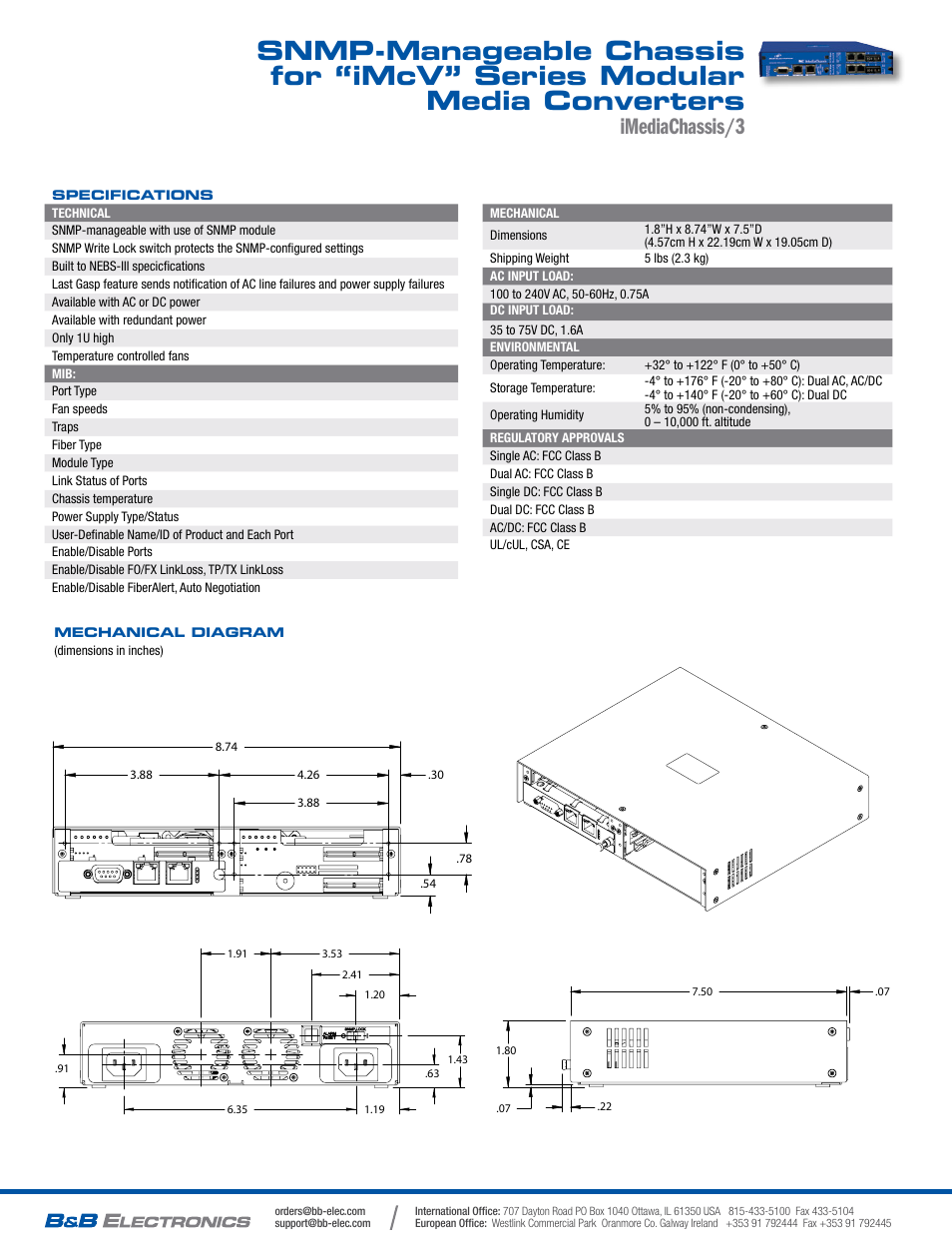 Imediachassis/3 | B&B Electronics 850-10949-ACDC - Datasheet User Manual | Page 2 / 2