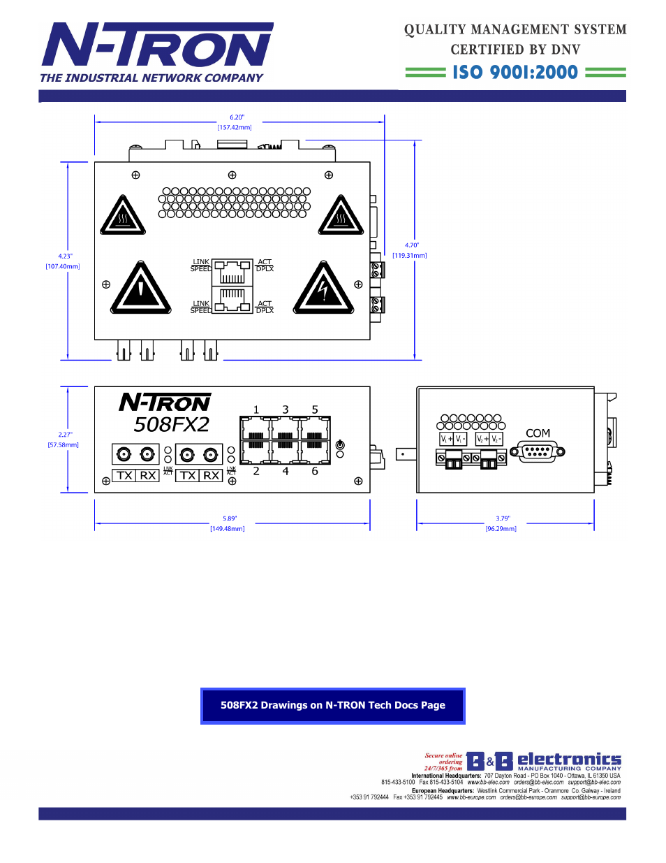 B&B Electronics 508FXE2-A-SC-40 - Datasheet User Manual | Page 3 / 3