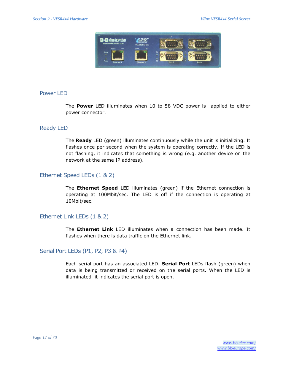 B&B Electronics VESR4X4 - Manual User Manual | Page 12 / 70