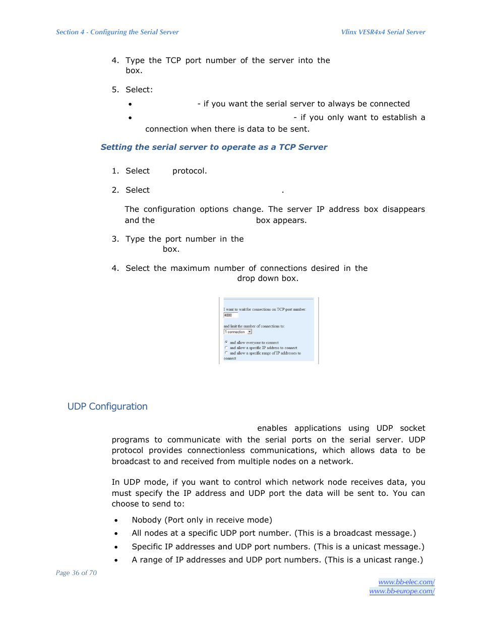 B&B Electronics VESR4X4 - Manual User Manual | Page 36 / 70