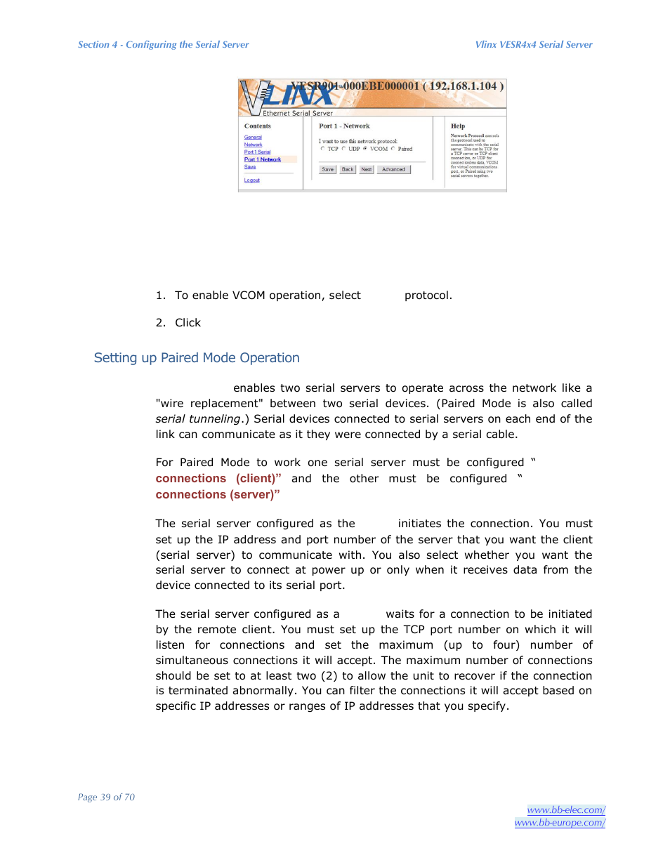 B&B Electronics VESR4X4 - Manual User Manual | Page 39 / 70