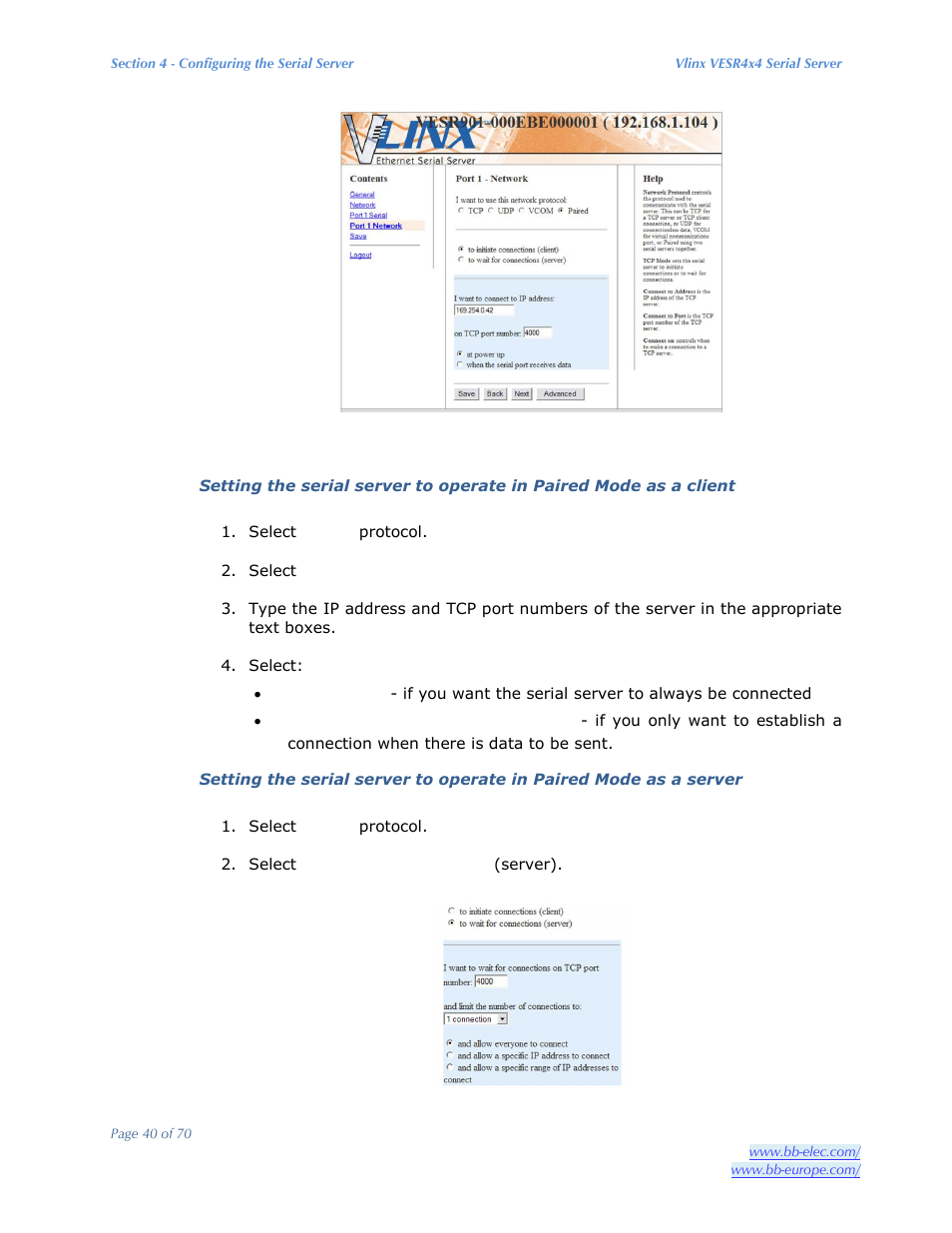 B&B Electronics VESR4X4 - Manual User Manual | Page 40 / 70