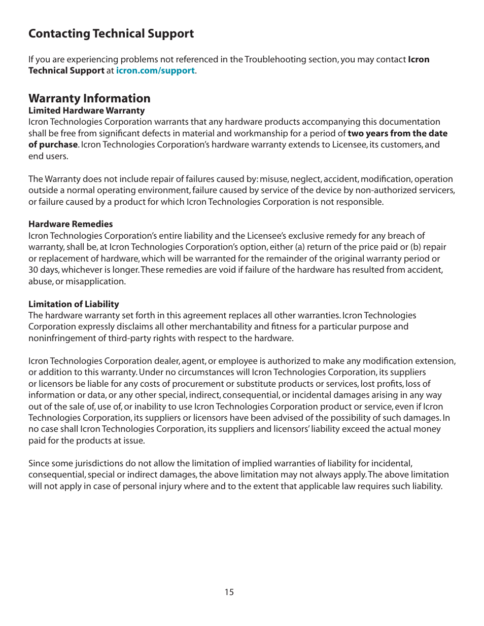 Contacting technical support warranty information, Contacting technical support, Warranty information | B&B Electronics 00-00327 - Manual User Manual | Page 16 / 20