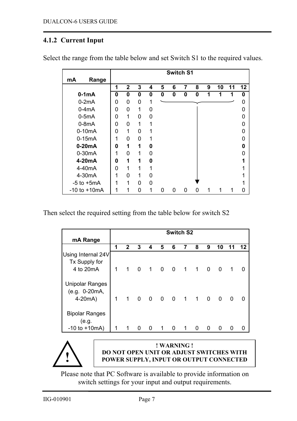 Current input, 2 current, Input | B&B Electronics DUALCON-6 - Datasheet User Manual | Page 7 / 16
