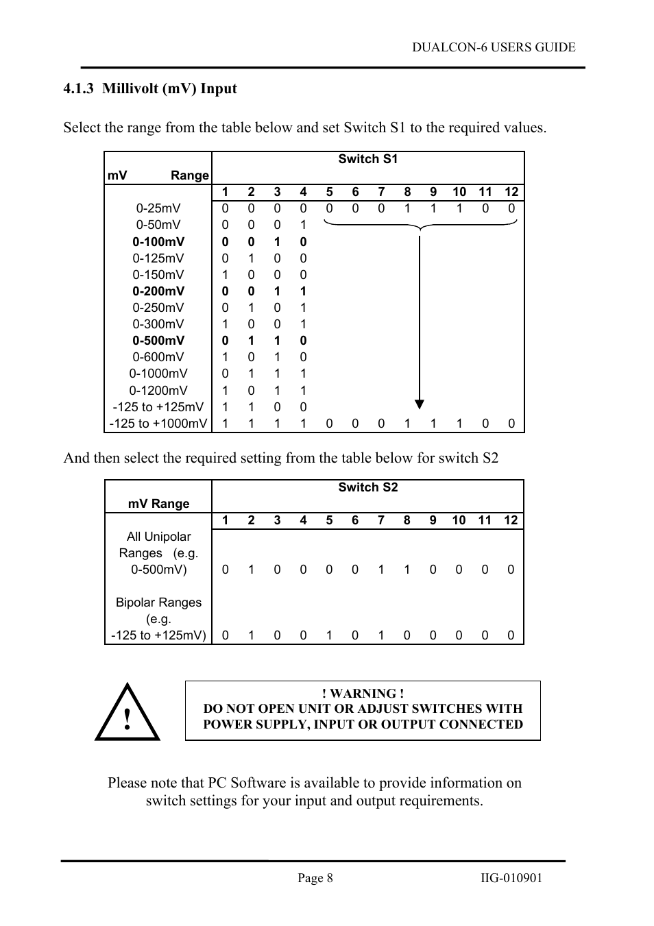 Millivolt (mv) input, 3 millivolt (mv) input | B&B Electronics DUALCON-6 - Datasheet User Manual | Page 8 / 16