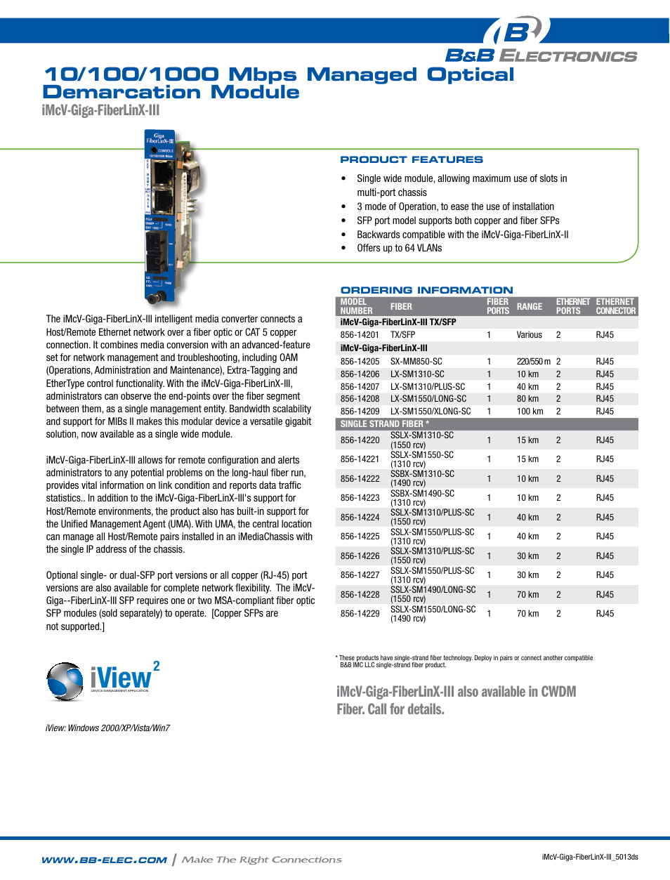 B&B Electronics 856-14205--29 - Datasheet User Manual | 2 pages