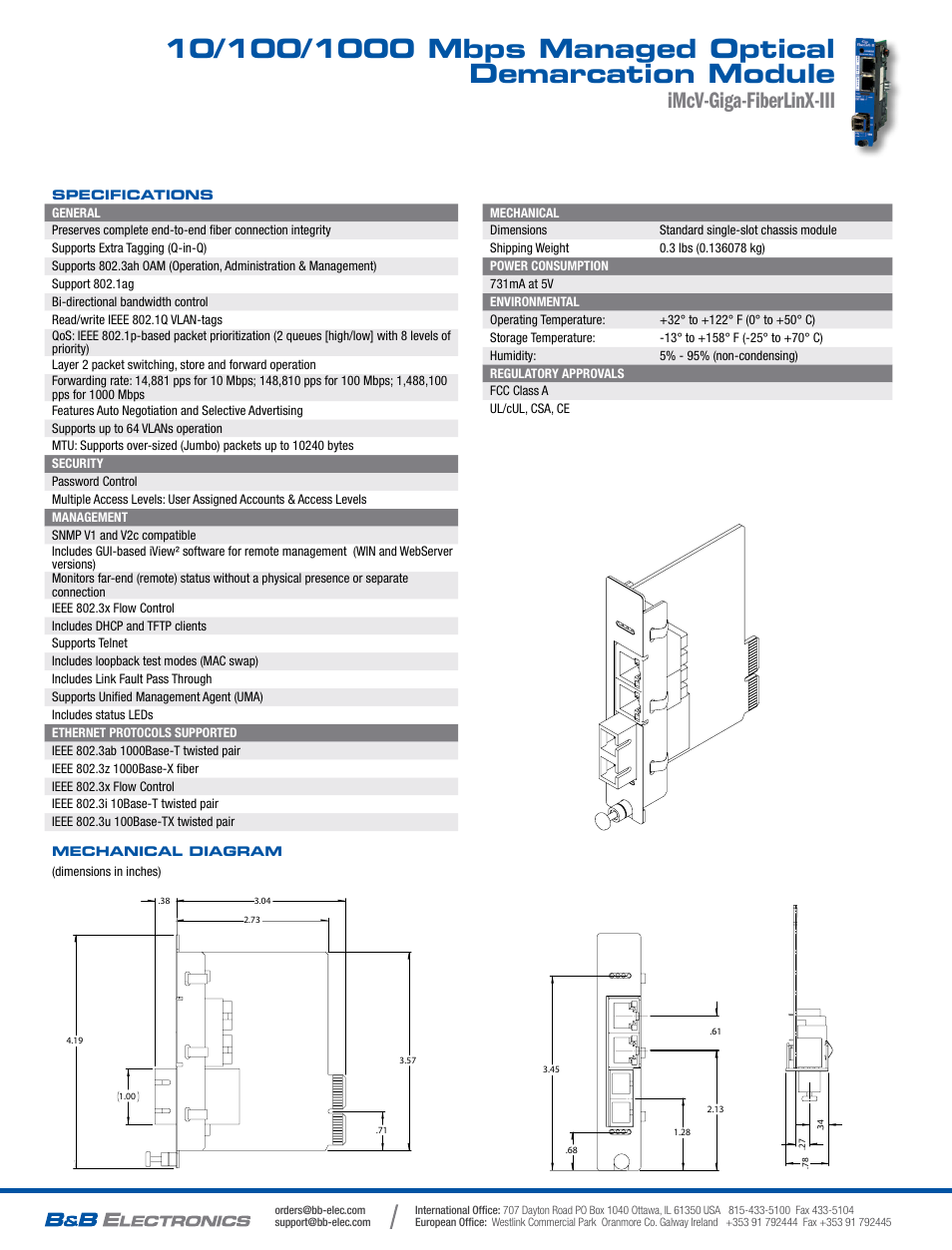 Imcv-giga-fiberlinx-iii | B&B Electronics 856-14205--29 - Datasheet User Manual | Page 2 / 2