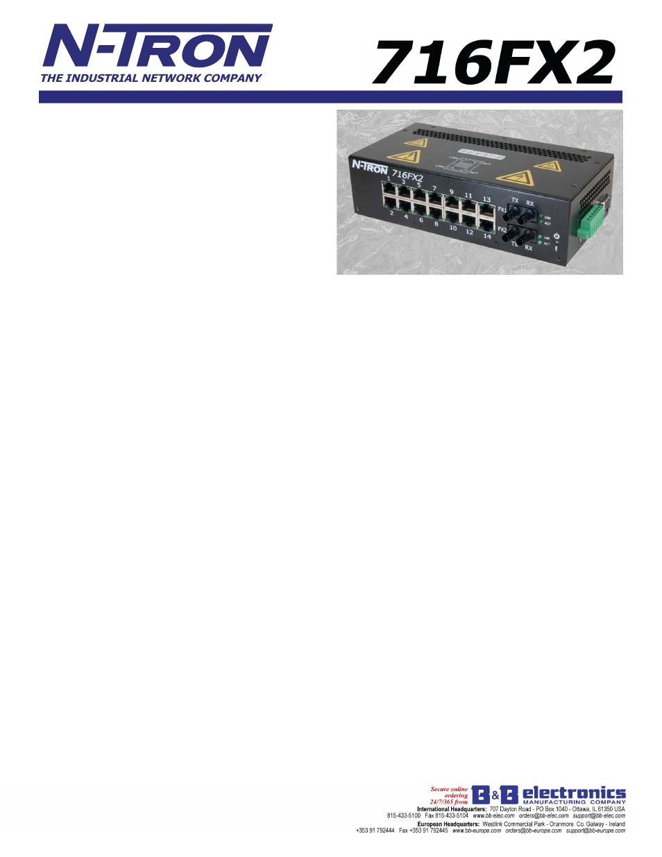 B&B Electronics 716FX2-SC_ST - Datasheet User Manual | 3 pages