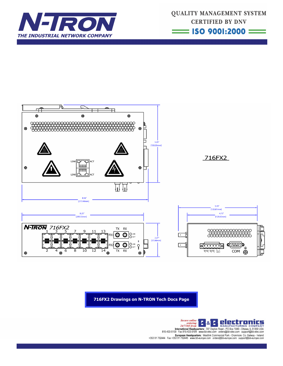 B&B Electronics 716FX2-SC_ST - Datasheet User Manual | Page 3 / 3