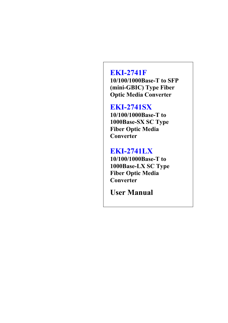 B&B Electronics EKI-2741LX_LXI - Manual User Manual | 32 pages