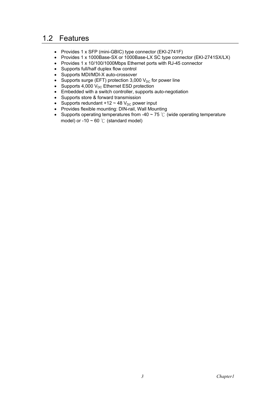 2 features | B&B Electronics EKI-2741LX_LXI - Manual User Manual | Page 11 / 32