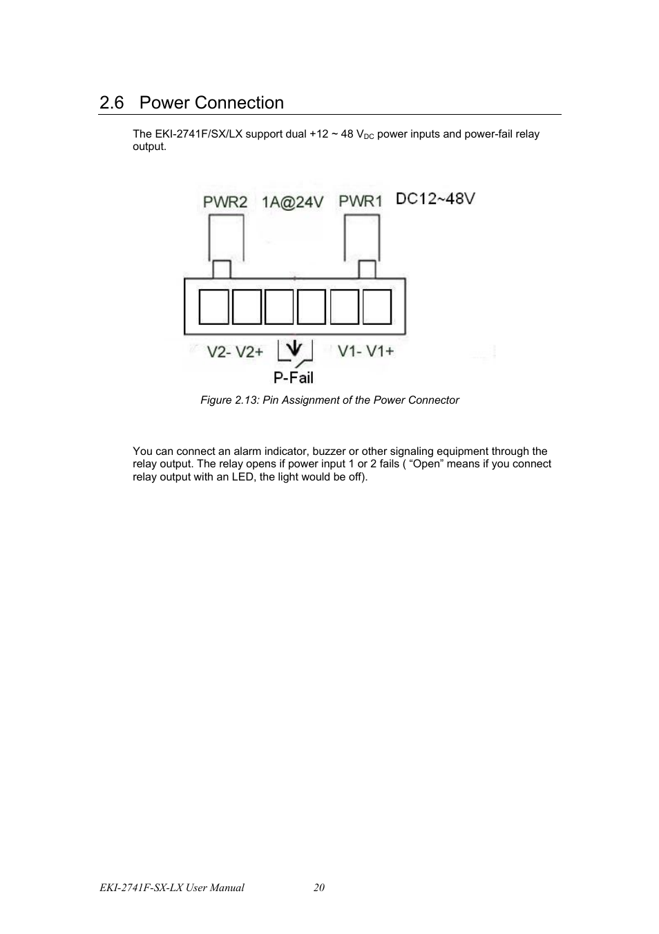 6 power connection | B&B Electronics EKI-2741LX_LXI - Manual User Manual | Page 28 / 32