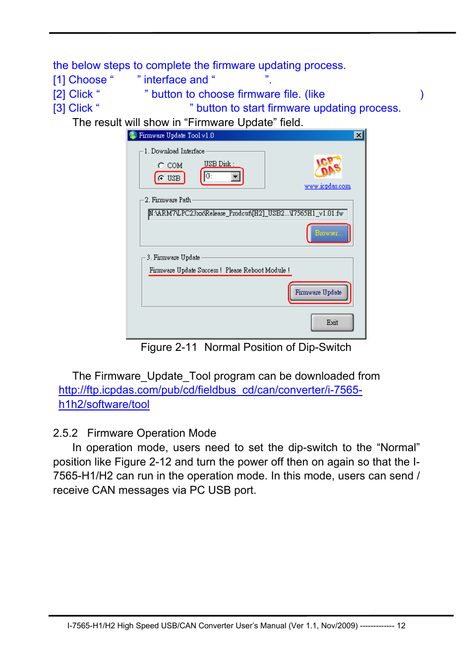 2 firmware operation mode, Firmware operation mode | B&B Electronics I-7565-H2 - Manual User Manual | Page 12 / 70