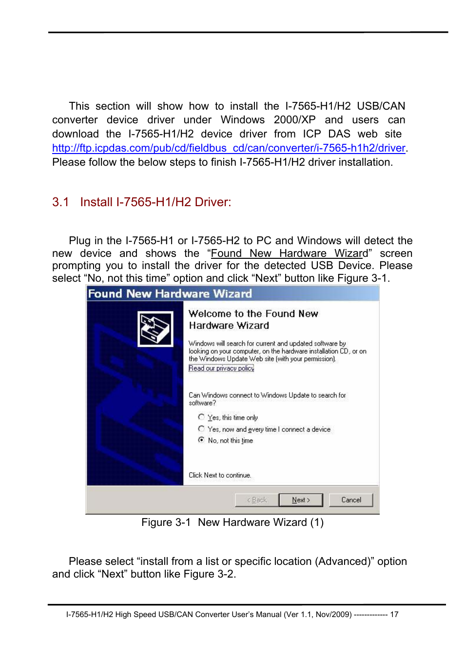 Driver installation, 1 install i-7565-h1/h2 driver, Install i-7565-h1/h2 driver | B&B Electronics I-7565-H2 - Manual User Manual | Page 17 / 70