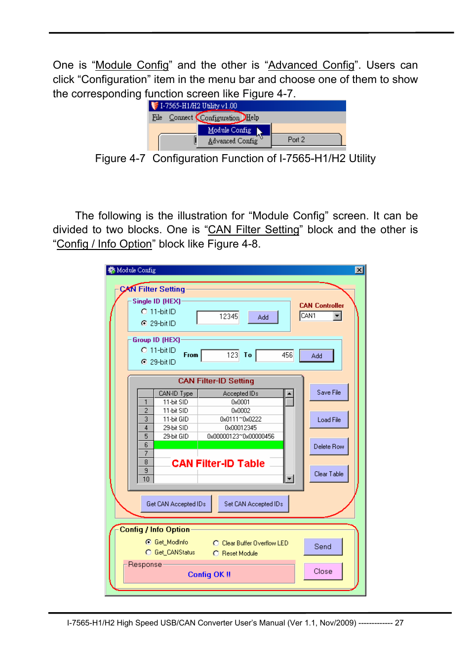 1 module config function, Module config function | B&B Electronics I-7565-H2 - Manual User Manual | Page 27 / 70