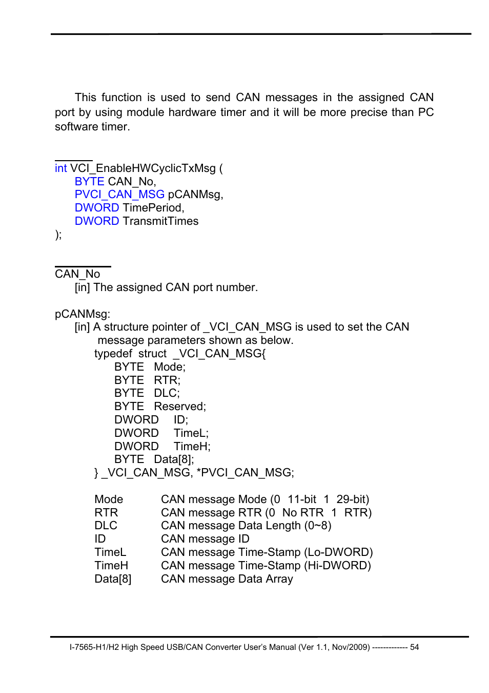 3 vci_enablehwcyclictxmsg, Vci_enablehwcyclictxmsg | B&B Electronics I-7565-H2 - Manual User Manual | Page 54 / 70